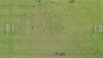 Bird's Eye View of Football Match at Hackney Marshes in London video