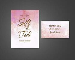 Wedding invitation with abstract watercolor background vector