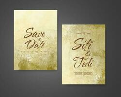 Wedding invitation with abstract watercolor background vector