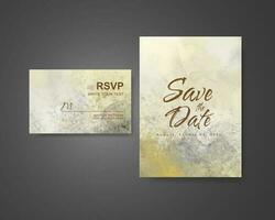 Wedding invitation with abstract watercolor background vector