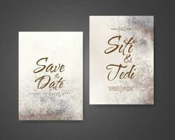 Wedding invitation with abstract watercolor background vector