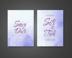 Wedding invitation with abstract watercolor background vector