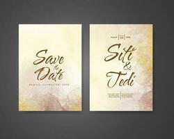 Wedding invitation with abstract watercolor background vector