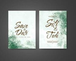 Wedding invitation with abstract watercolor background vector