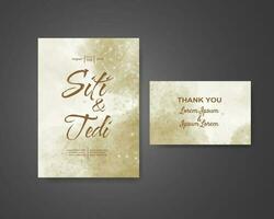 Wedding invitation with abstract watercolor background vector