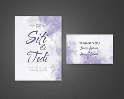 Wedding invitation with abstract watercolor background vector