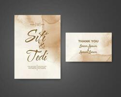 Wedding invitation with abstract watercolor background vector