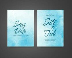 Wedding invitation with abstract watercolor background vector