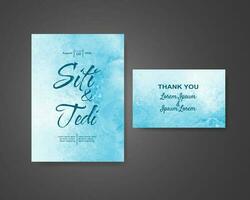 Wedding invitation with abstract watercolor background vector