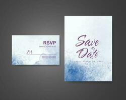 Wedding invitation with abstract watercolor background vector