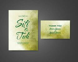 Wedding invitation with abstract watercolor background vector