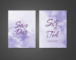 Wedding invitation with abstract watercolor background vector