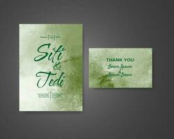 Wedding invitation with abstract watercolor background vector