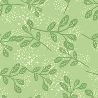 Simple branches with leaves seamless pattern. Organic endless background. Decorative forest leaf endless wallpaper. vector
