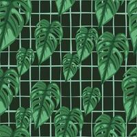 selva hoja sin costura fondo de pantalla. decorativo tropical palma hojas sin costura modelo. exótico botánico textura. floral antecedentes. vector