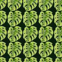 Decorative tropical leaf seamless pattern. Stylized exotic leaves background. Modern jungle plants endless wallpaper. vector