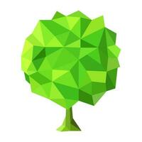 Abstract low poly tree icon isolated. Geometric polygonal style. 3d low poly. vector