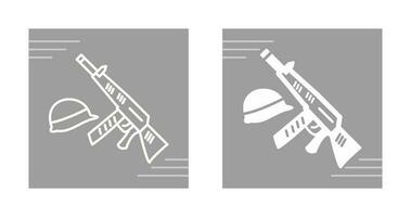 Gun and Helmet Vector Icon