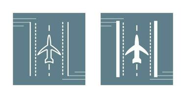 Plane on Runway Vector Icon