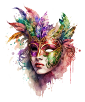 masque mardi gras aquarelle ai génératif png