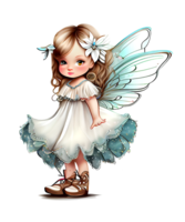 Little White Fairy Girl Watercolor png
