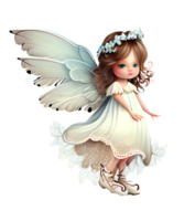 pequeño blanco hada niña acuarela png