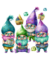 gnome mardi gras vattenfärg sublimering ai generativ png