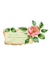 ancien enveloppes aquarelle fleur romantique clipart ai génératif png