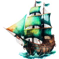 Vintage Ship Watercolor png