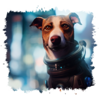 cyberpunk hund sublimering ai generativ png