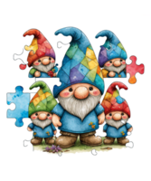 Cute Gnome Autism Watercolor png