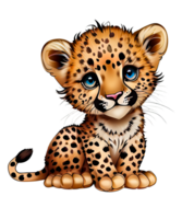 linda leopardo acuarela sublimación ai generativo png