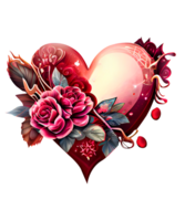 Beautiful Floral Valentine Heart watercolor png