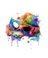 mascarar mardi gras aguarela ai generativo png