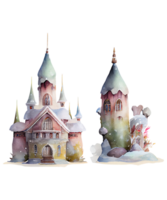 Snow Palace Watercolor Clipart png