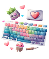 Valentinstag Tastatur Aquarell ai generativ png