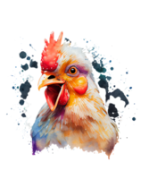 gracioso pollo sublimación acuarela ai generativo png