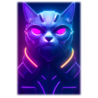 Cyberpunk Cat Sublimation png