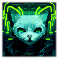 Cyberpunk Cat Sublimation png