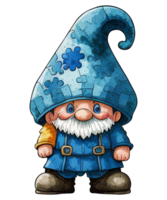 Cute Gnome Autism Watercolor png