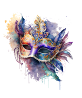 masque mardi gras aquarelle ai génératif png