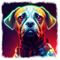 Cyberpunk Hund Sublimation ai generativ png