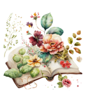 Floral Book Watercolor png