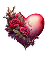 Beautiful Floral Valentine Heart watercolor png