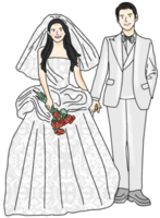 illustration de mariage dessiné à la main png