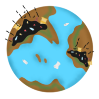 hand drawn earth illustration png