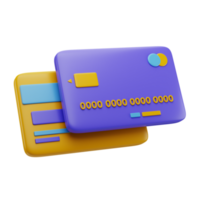 3d crédito cartão render ilustração png