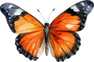 mariposa acuarela ilustración. ai generado png