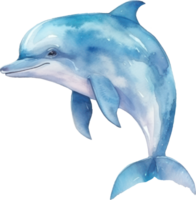 mignonne dauphin aquarelle illustration. ai généré png