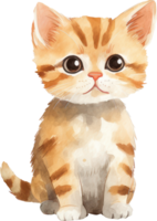 mignonne minou chat aquarelle. ai généré png